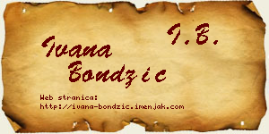 Ivana Bondžić vizit kartica